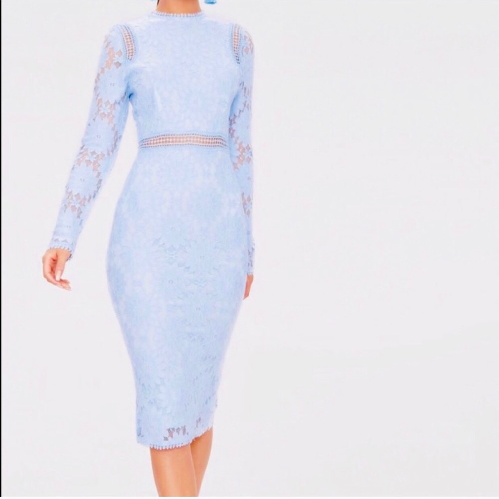 Dusty Blue Lace Dress
